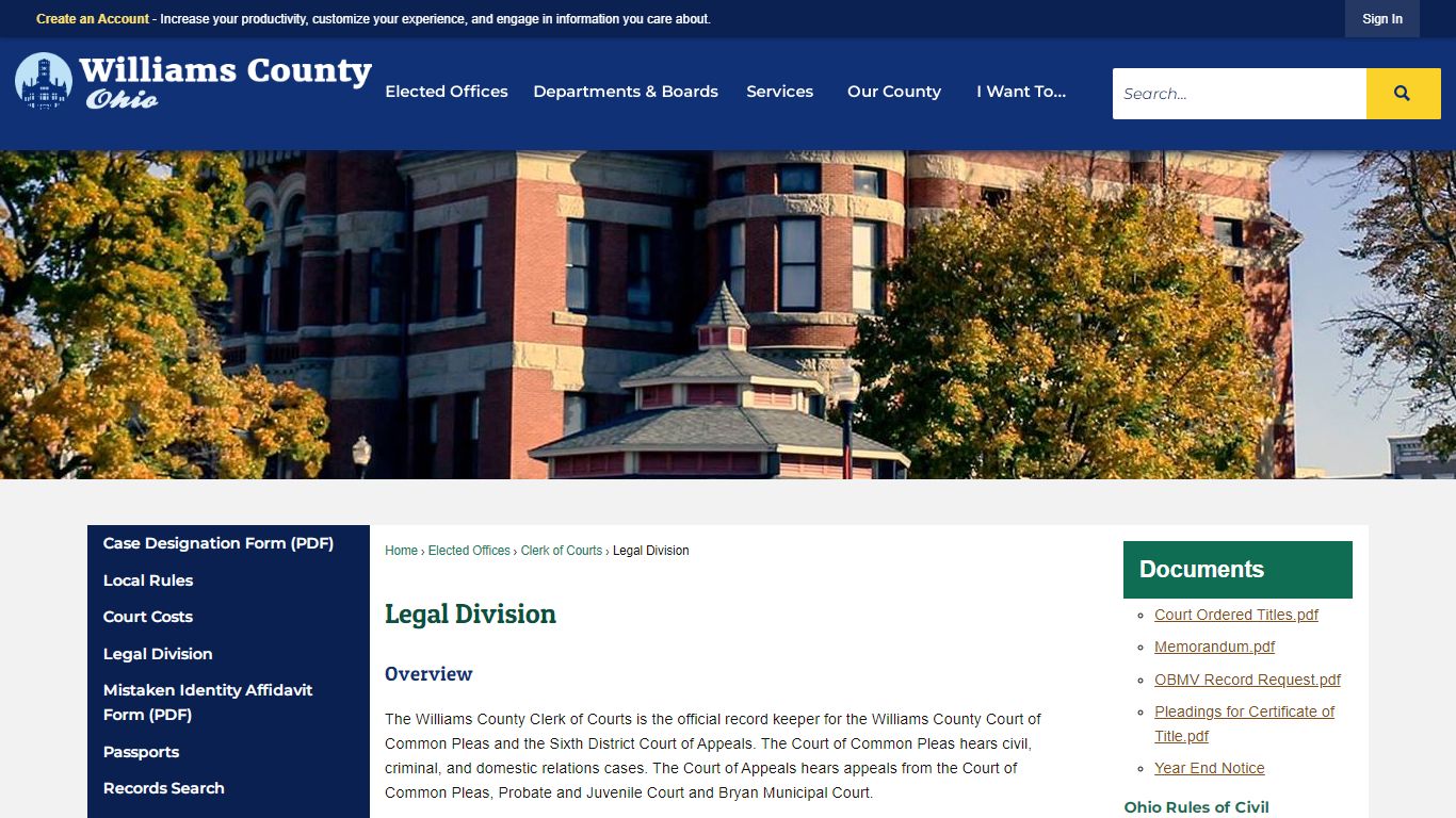 Legal Division | Williams County, OH